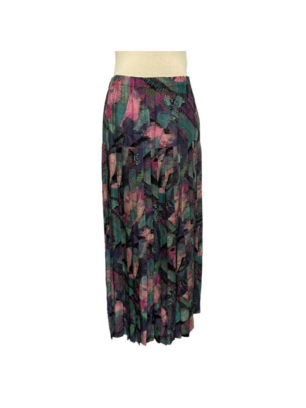MS Interpret Vintage Pleated Floral Skirt Size M